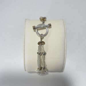 Lauren Ralph Lauren Silver Tone Mesh Link Bracelet Marked RLL 7”